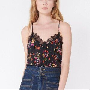 Veronica Beard Gil Cami in Black Multi Silk